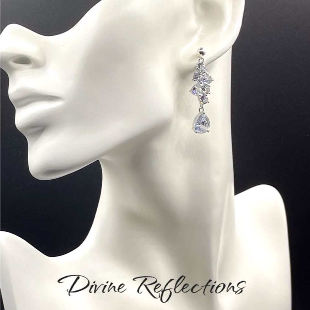 Cubic Zirconia,Dangle Earrings,Cubic Zirconia Dangle Earrings,Sterling Silver
